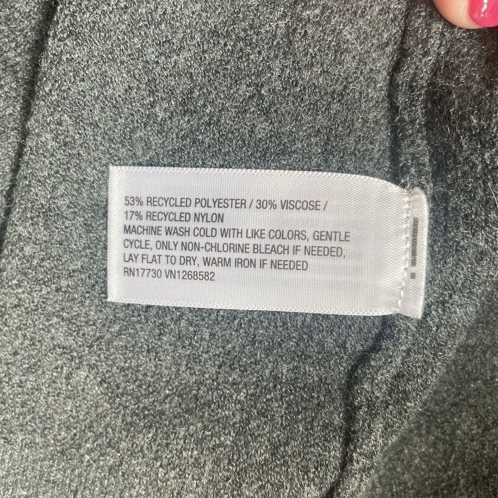 A New Day‎ Button Up Sweater Vest Women XL Charcoal Gray Sleeveless Knit Top - Picture 9 of 10
